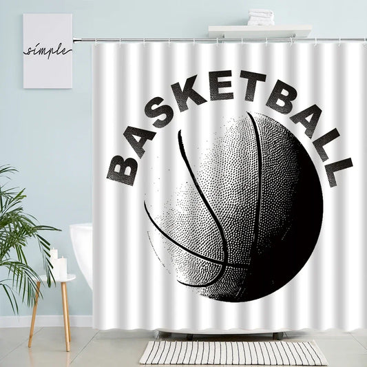 Basket Ball Themed Shower Curtain